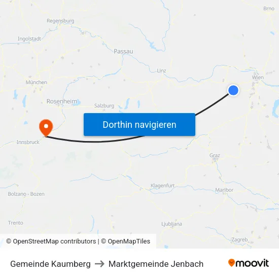 Gemeinde Kaumberg to Marktgemeinde Jenbach map