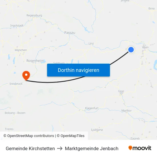 Gemeinde Kirchstetten to Marktgemeinde Jenbach map