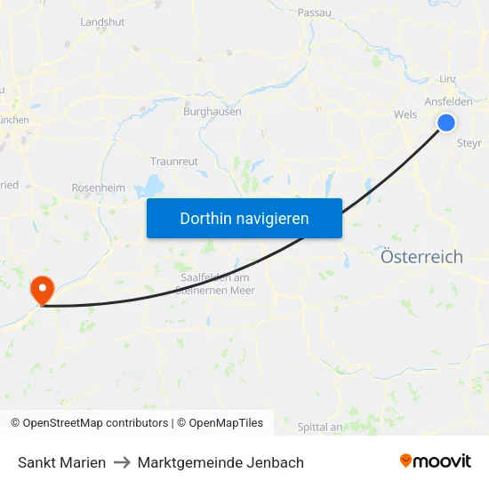 Sankt Marien to Marktgemeinde Jenbach map