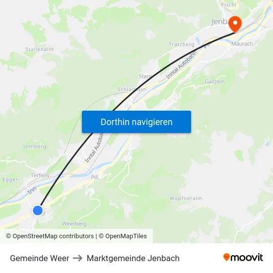 Gemeinde Weer to Marktgemeinde Jenbach map