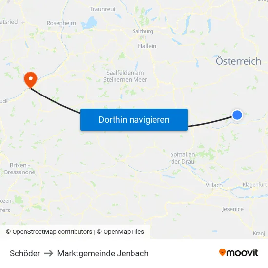 Schöder to Marktgemeinde Jenbach map