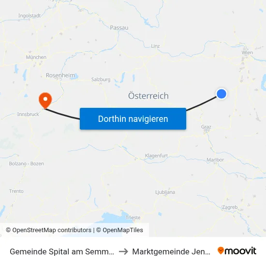 Gemeinde Spital am Semmering to Marktgemeinde Jenbach map