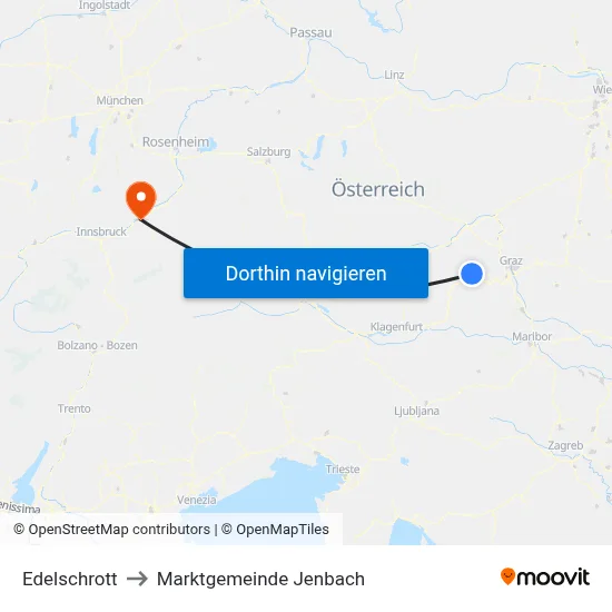 Edelschrott to Marktgemeinde Jenbach map