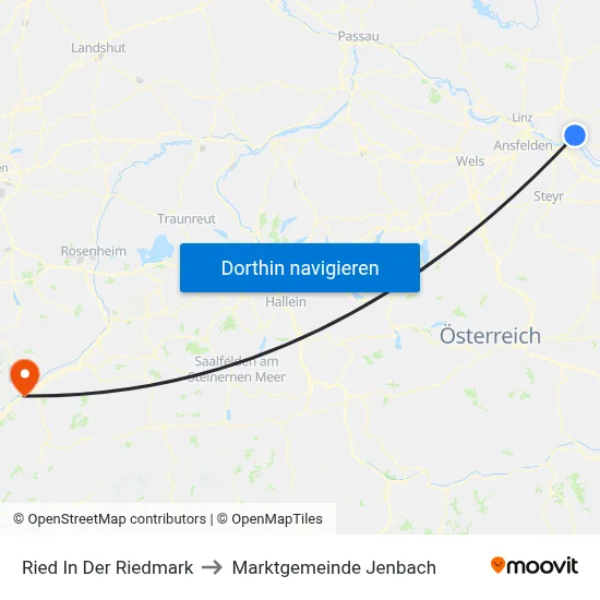 Ried In Der Riedmark to Marktgemeinde Jenbach map