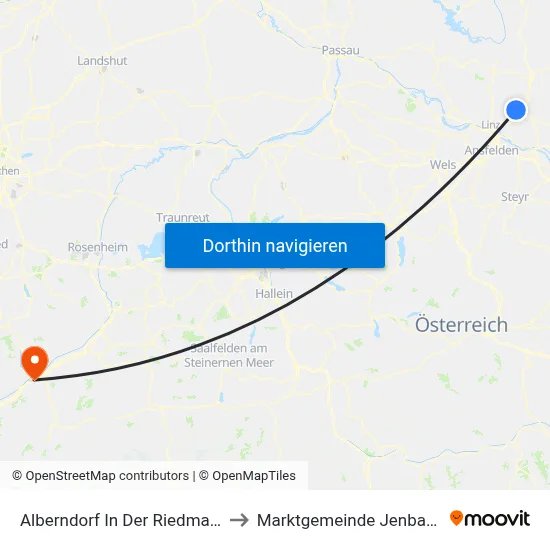 Alberndorf In Der Riedmark to Marktgemeinde Jenbach map