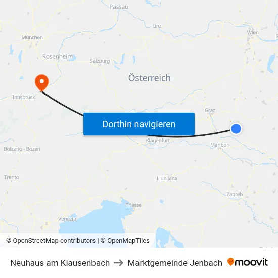 Neuhaus am Klausenbach to Marktgemeinde Jenbach map