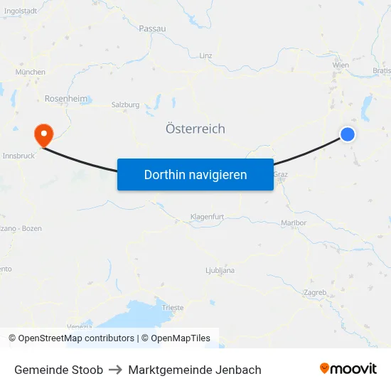 Gemeinde Stoob to Marktgemeinde Jenbach map