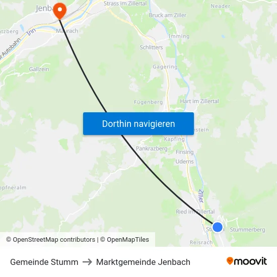 Gemeinde Stumm to Marktgemeinde Jenbach map