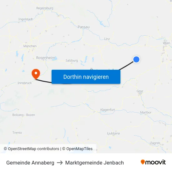 Gemeinde Annaberg to Marktgemeinde Jenbach map