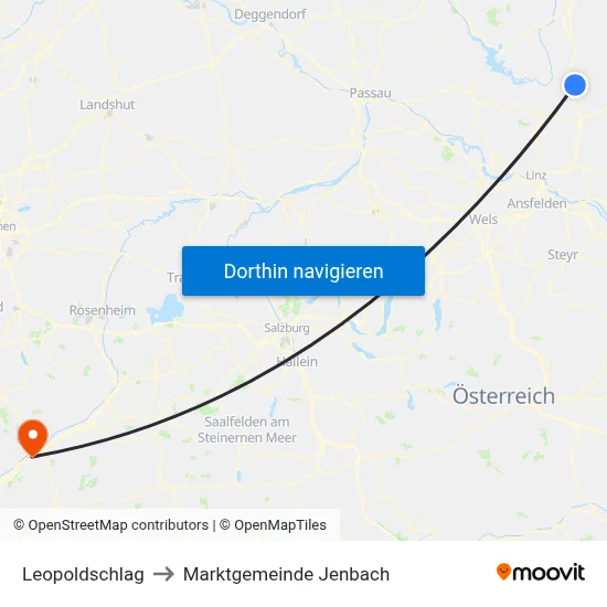 Leopoldschlag to Marktgemeinde Jenbach map