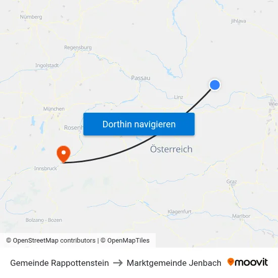 Gemeinde Rappottenstein to Marktgemeinde Jenbach map