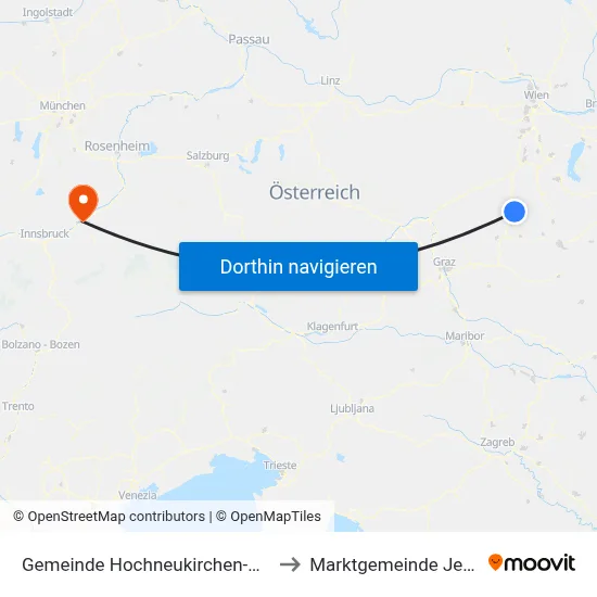 Gemeinde Hochneukirchen-Gschaidt to Marktgemeinde Jenbach map