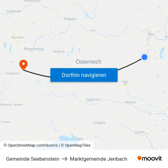 Gemeinde Seebenstein to Marktgemeinde Jenbach map