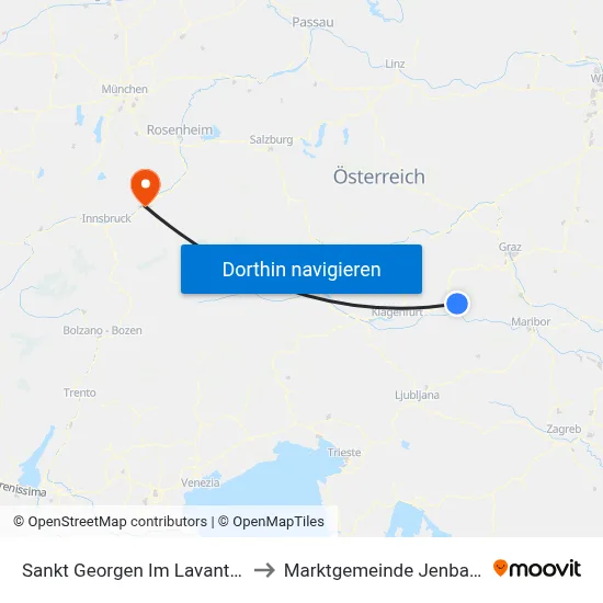 Sankt Georgen Im Lavanttal to Marktgemeinde Jenbach map