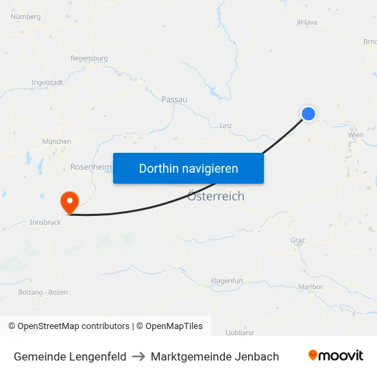Gemeinde Lengenfeld to Marktgemeinde Jenbach map