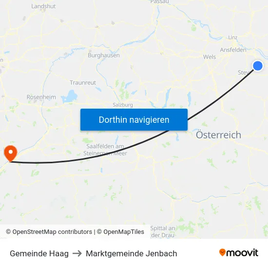 Gemeinde Haag to Marktgemeinde Jenbach map