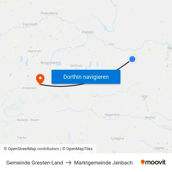 Gemeinde Gresten-Land to Marktgemeinde Jenbach map
