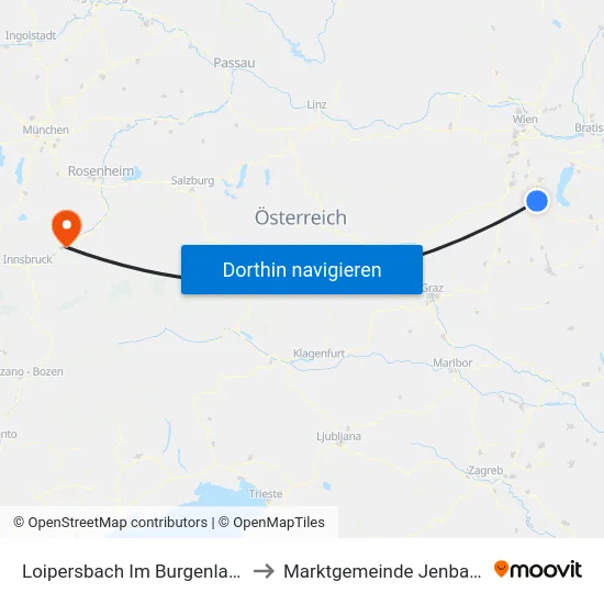 Loipersbach Im Burgenland to Marktgemeinde Jenbach map