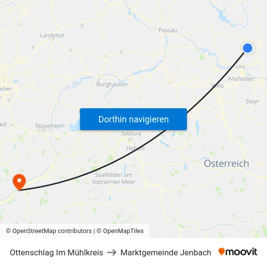 Ottenschlag Im Mühlkreis to Marktgemeinde Jenbach map
