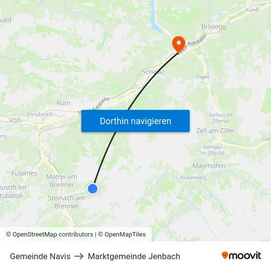 Gemeinde Navis to Marktgemeinde Jenbach map