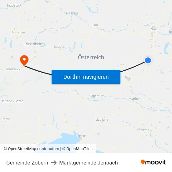 Gemeinde Zöbern to Marktgemeinde Jenbach map
