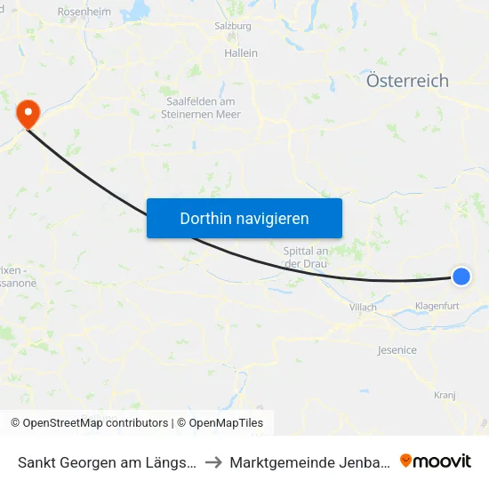 Sankt Georgen am Längsee to Marktgemeinde Jenbach map