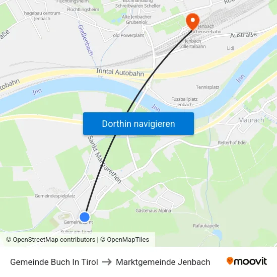 Gemeinde Buch In Tirol to Marktgemeinde Jenbach map