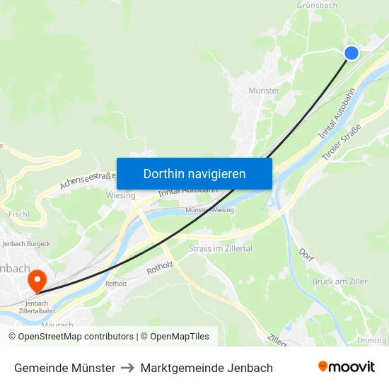 Gemeinde Münster to Marktgemeinde Jenbach map