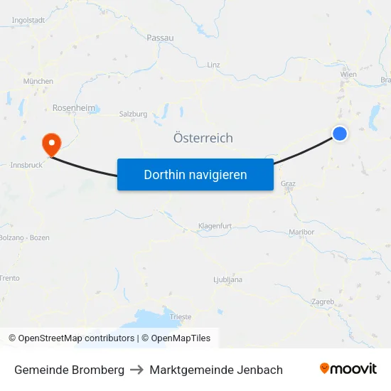 Gemeinde Bromberg to Marktgemeinde Jenbach map