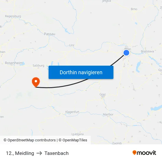 12., Meidling to Taxenbach map