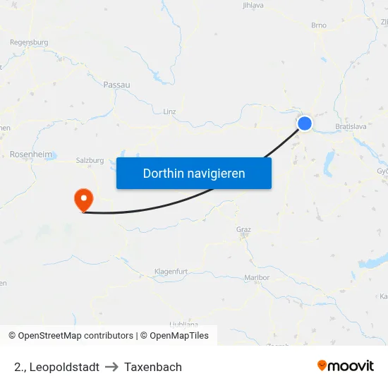 2., Leopoldstadt to Taxenbach map