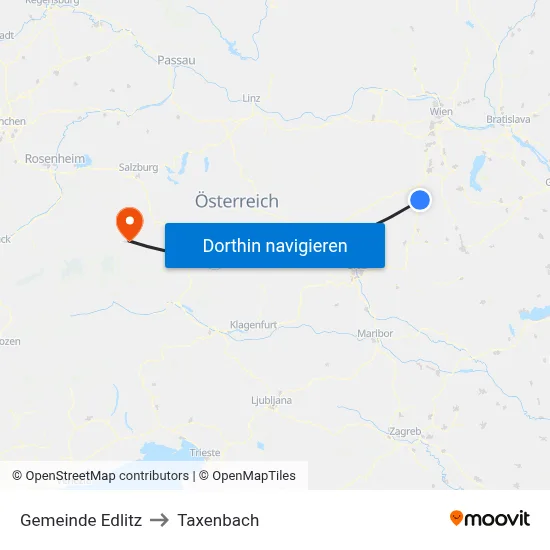 Gemeinde Edlitz to Taxenbach map