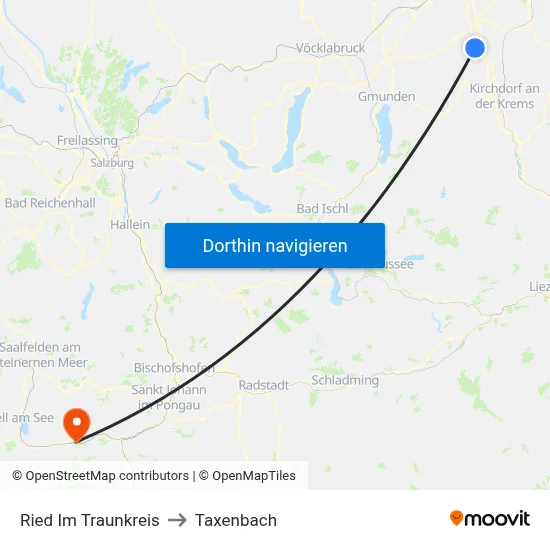 Ried Im Traunkreis to Taxenbach map