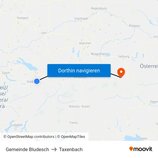 Gemeinde Bludesch to Taxenbach map