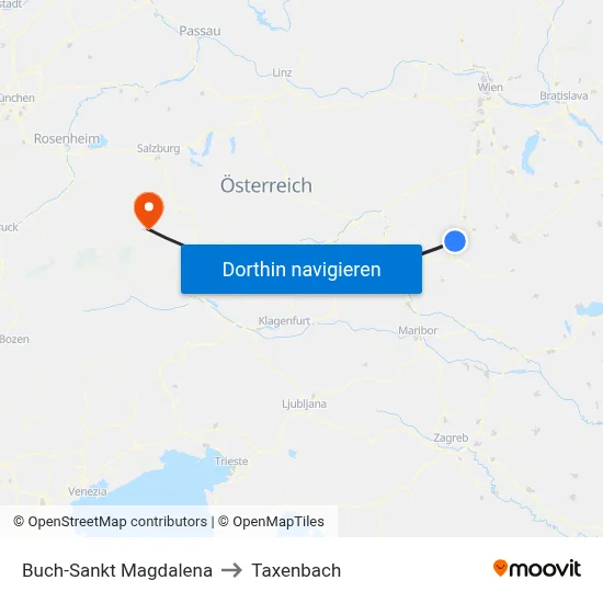 Buch-Sankt Magdalena to Taxenbach map