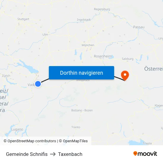 Gemeinde Schnifis to Taxenbach map