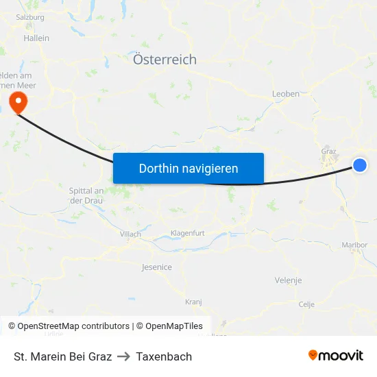 St. Marein Bei Graz to Taxenbach map