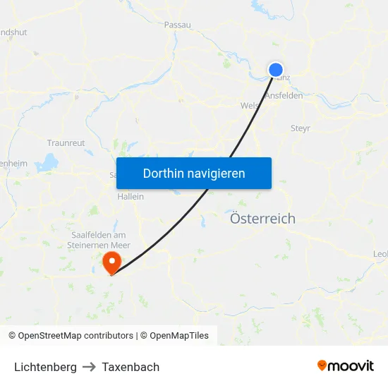 Lichtenberg to Taxenbach map