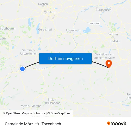 Gemeinde Mötz to Taxenbach map