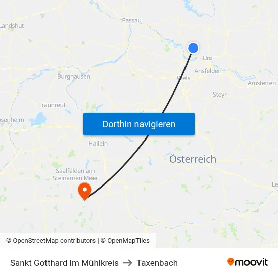 Sankt Gotthard Im Mühlkreis to Taxenbach map