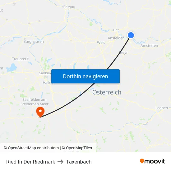 Ried In Der Riedmark to Taxenbach map