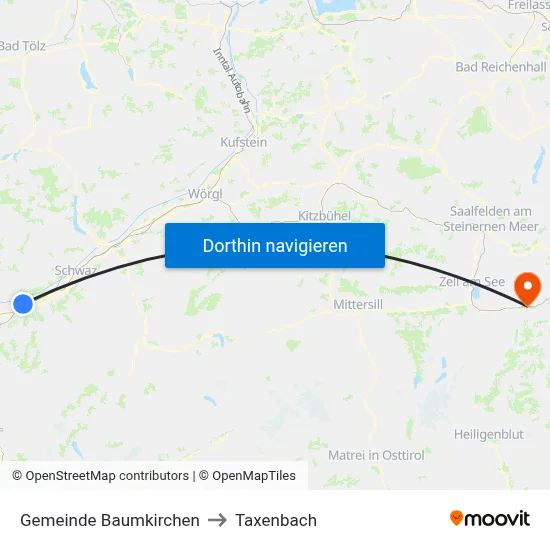 Gemeinde Baumkirchen to Taxenbach map