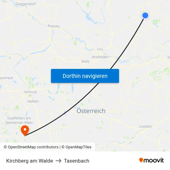 Kirchberg am Walde to Taxenbach map