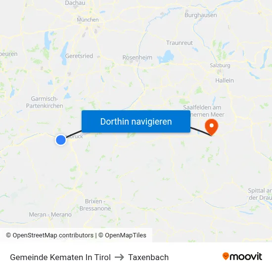 Gemeinde Kematen In Tirol to Taxenbach map