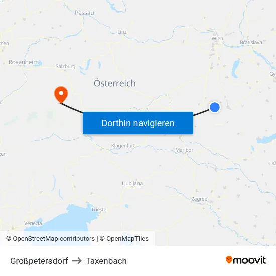 Großpetersdorf to Taxenbach map
