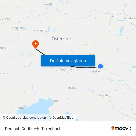 Deutsch Goritz to Taxenbach map