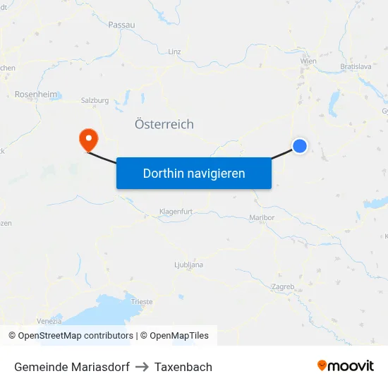 Gemeinde Mariasdorf to Taxenbach map