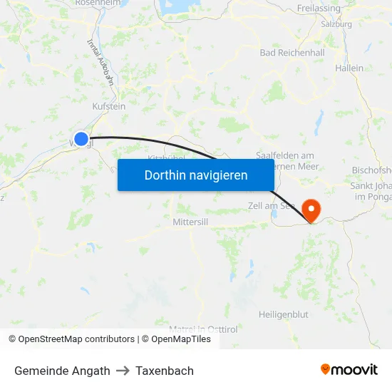 Gemeinde Angath to Taxenbach map