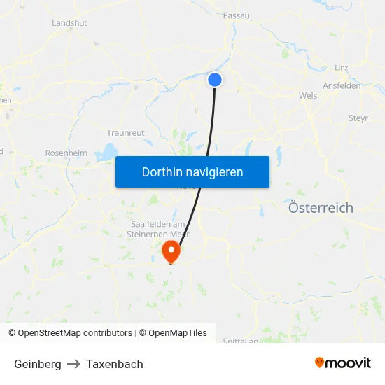 Geinberg to Taxenbach map