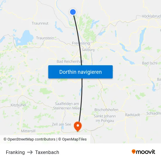 Franking to Taxenbach map
